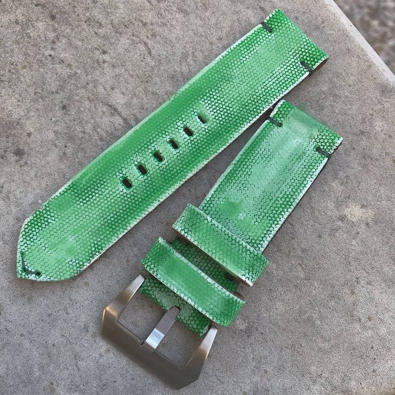 Apple Green Distressed Canvas Strap