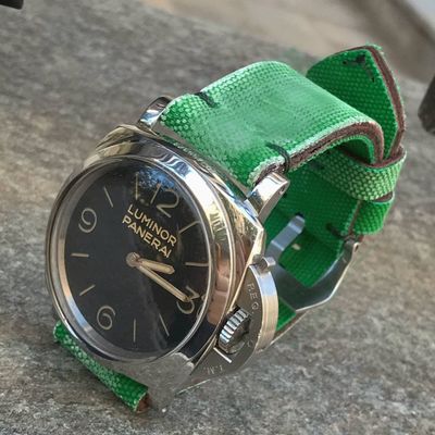 Apple Green Distressed Canvas Strap