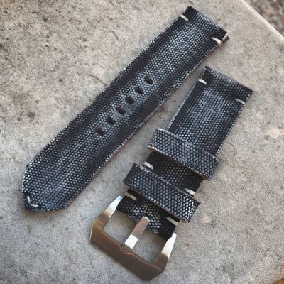 Black Distressed Canvas Strap