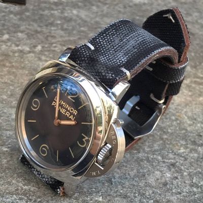 Black Distressed Canvas Strap