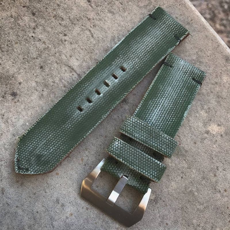 Forest Green Distressed Canvas Strap