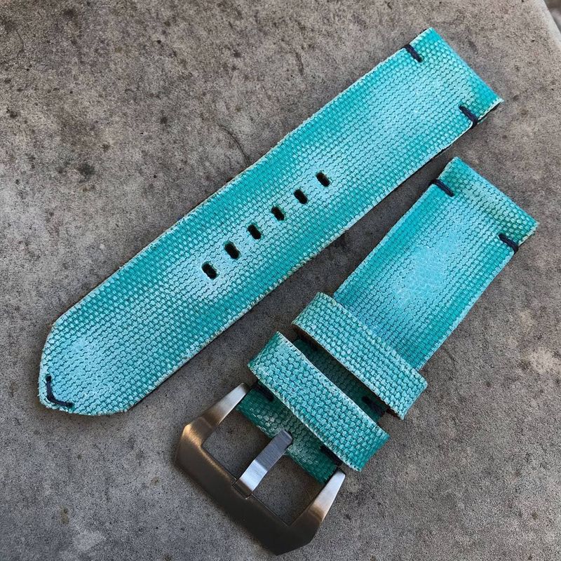 Turquoise Distressed Canvas Strap