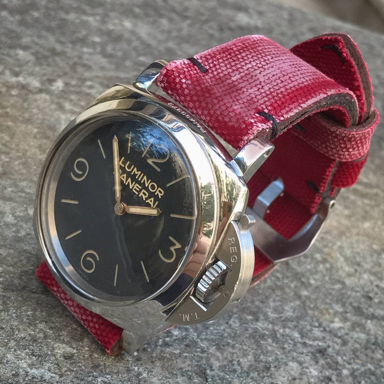 Red Distressed Canvas Strap