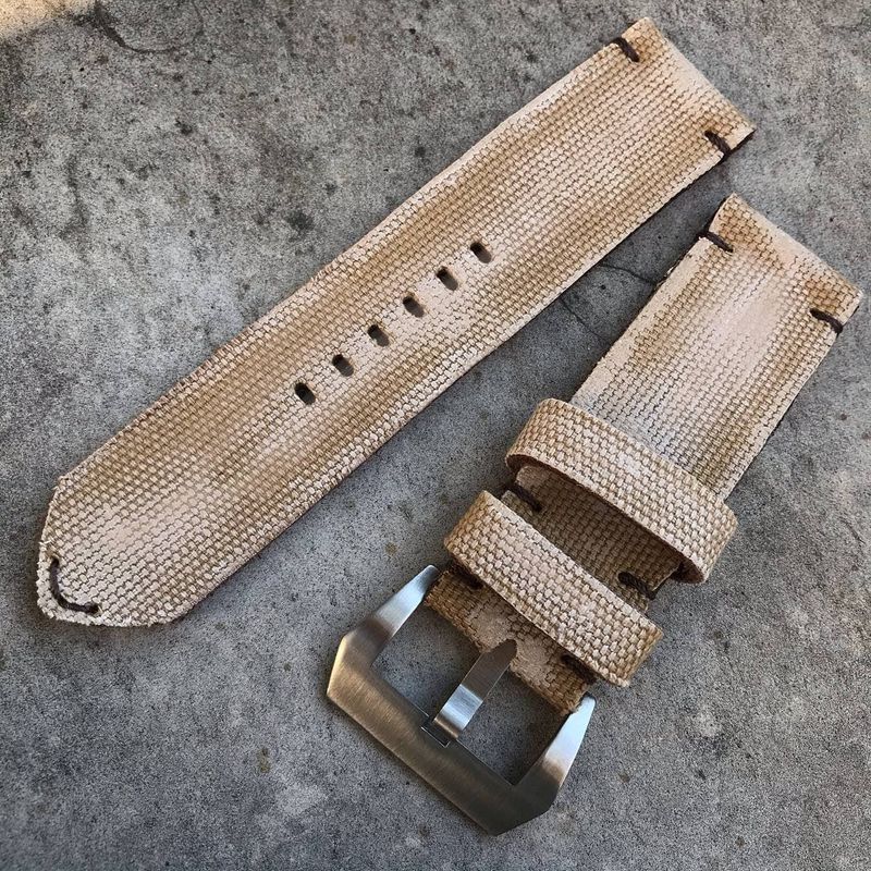 Sand Distressed Canvas Strap