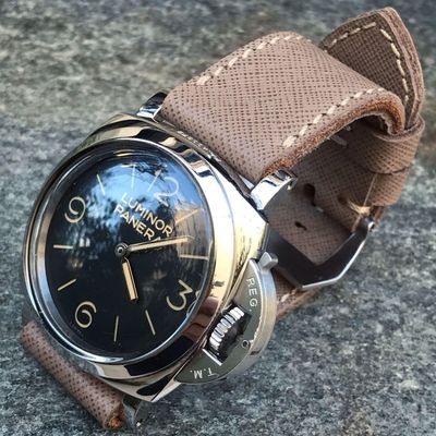 Saffiano Beige Leather Strap