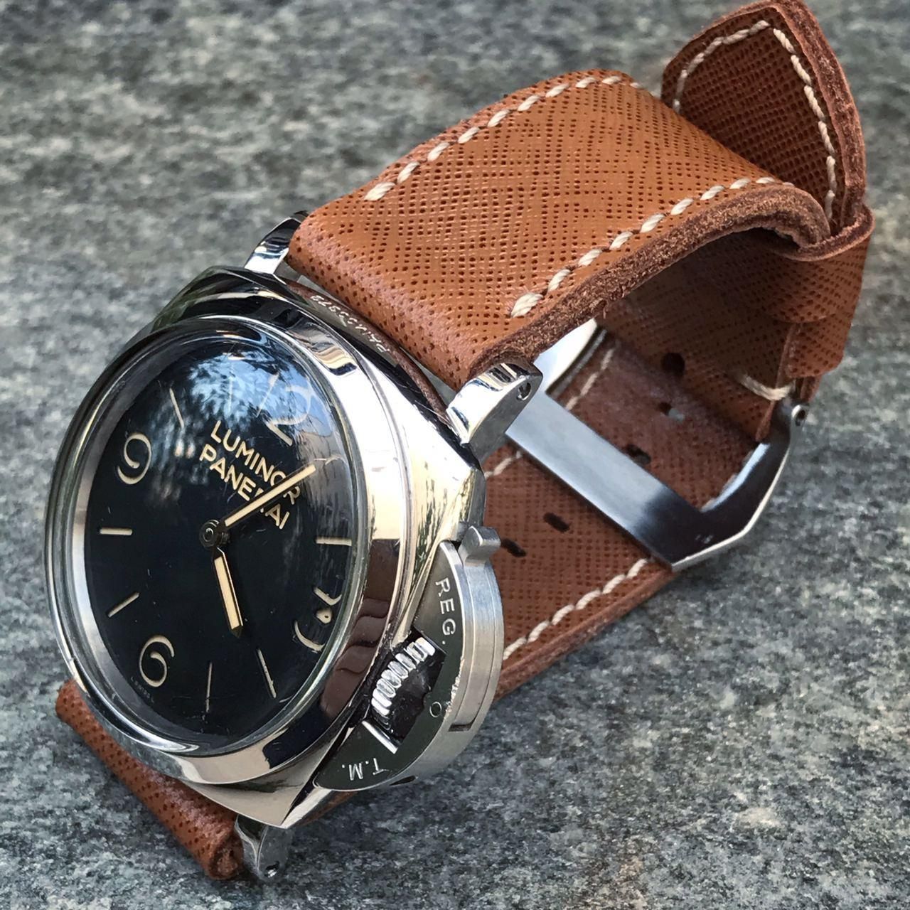 Saffiano Tan Leather Strap