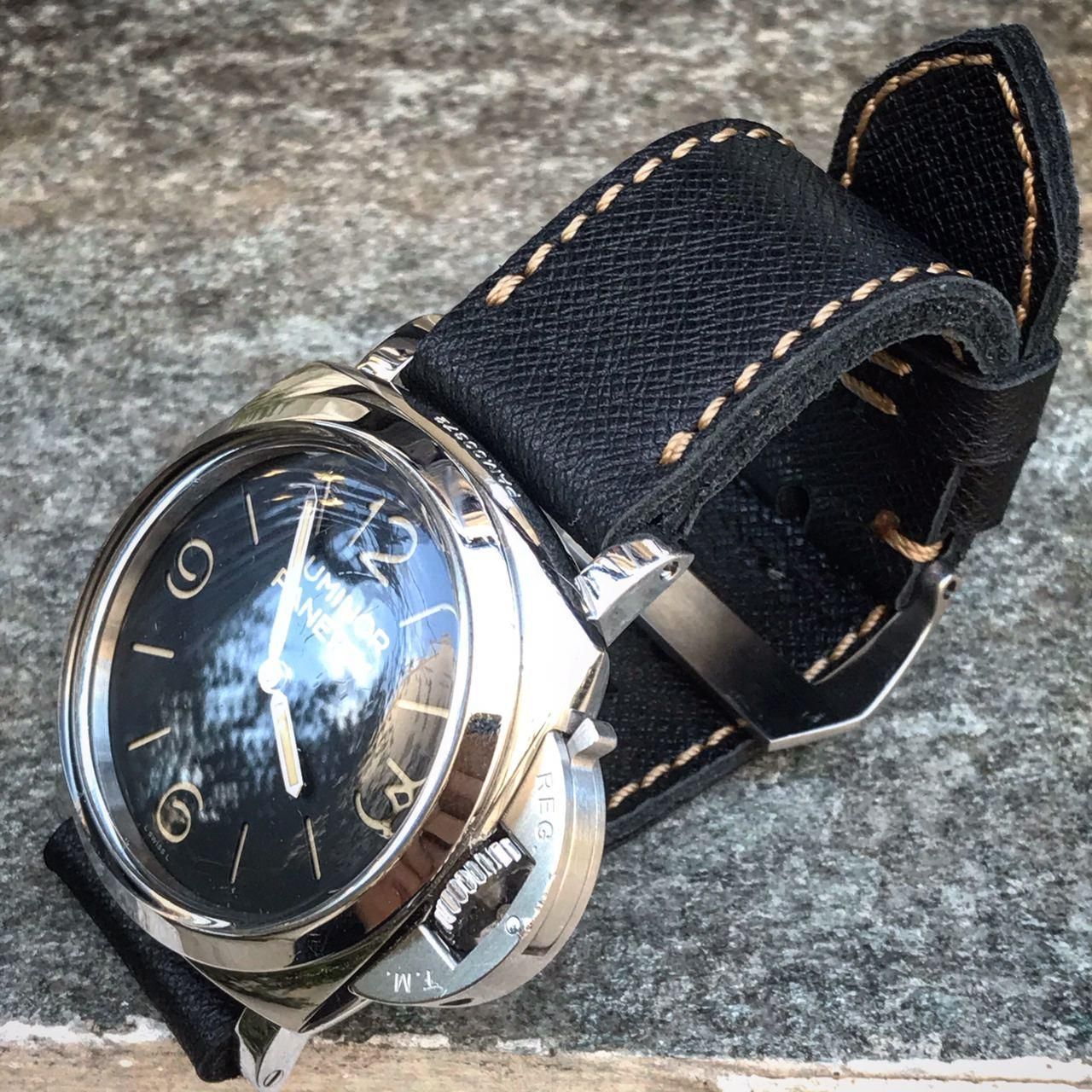 Saffiano Black Leather Strap