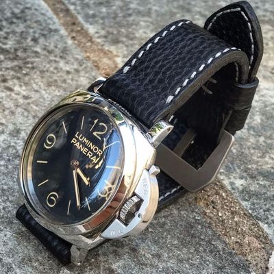 Pebbled Black Leather Strap