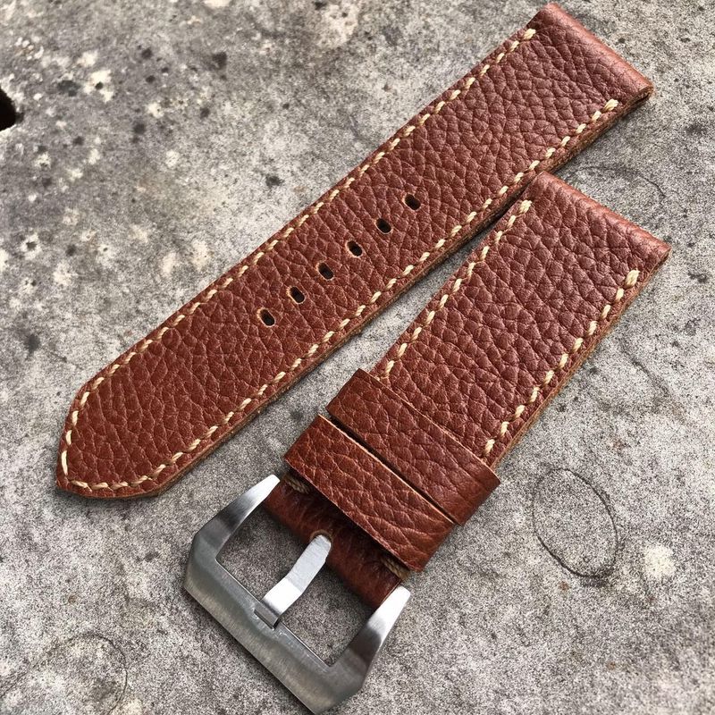 Pebbled Brown Leather Strap