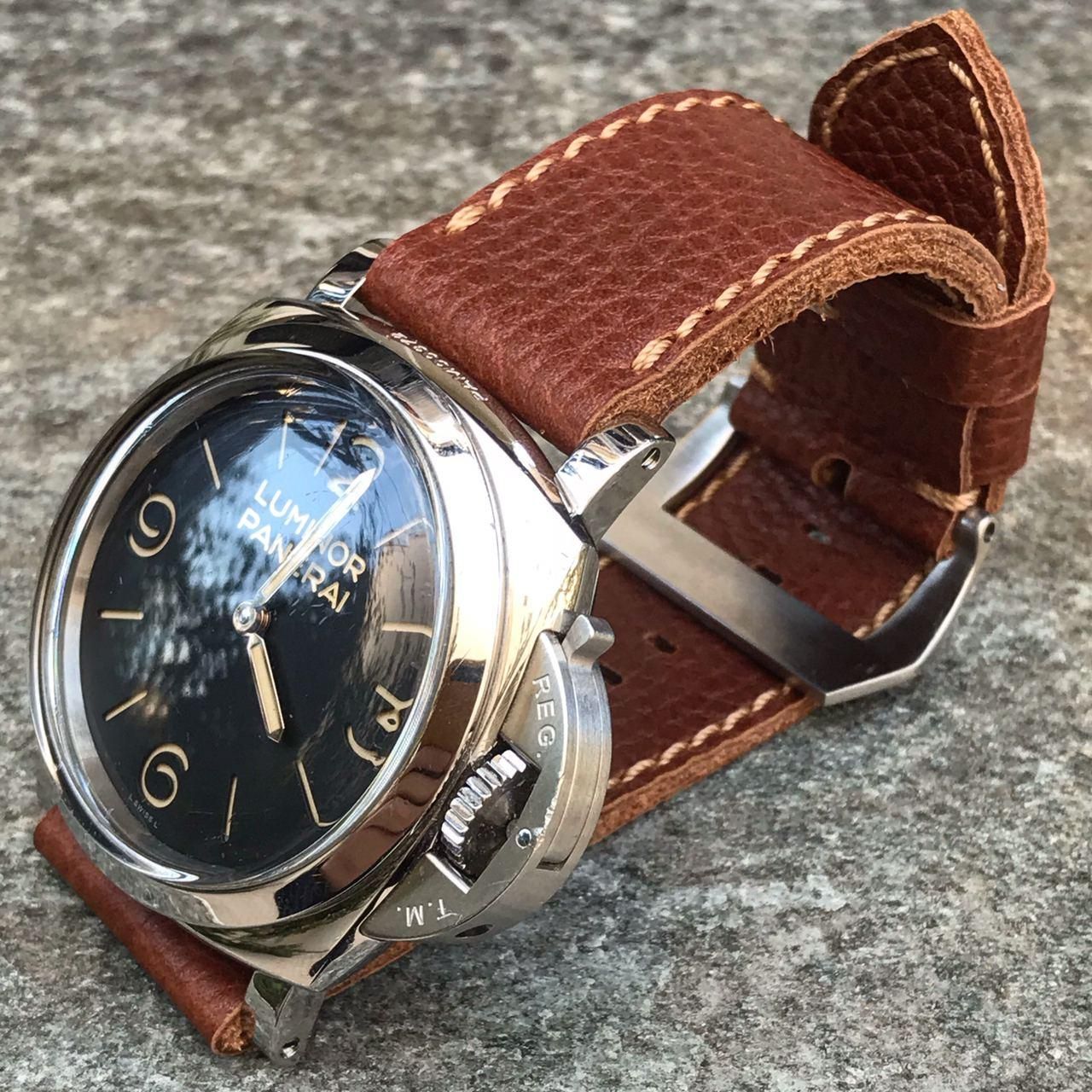 Pebbled Brown Leather Strap
