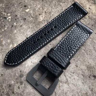 Pebbled Black Leather Strap