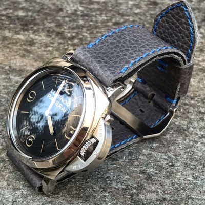 Pebbled Gray Leather Strap