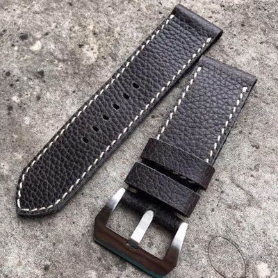 Pebbled Dark Gray Leather Strap