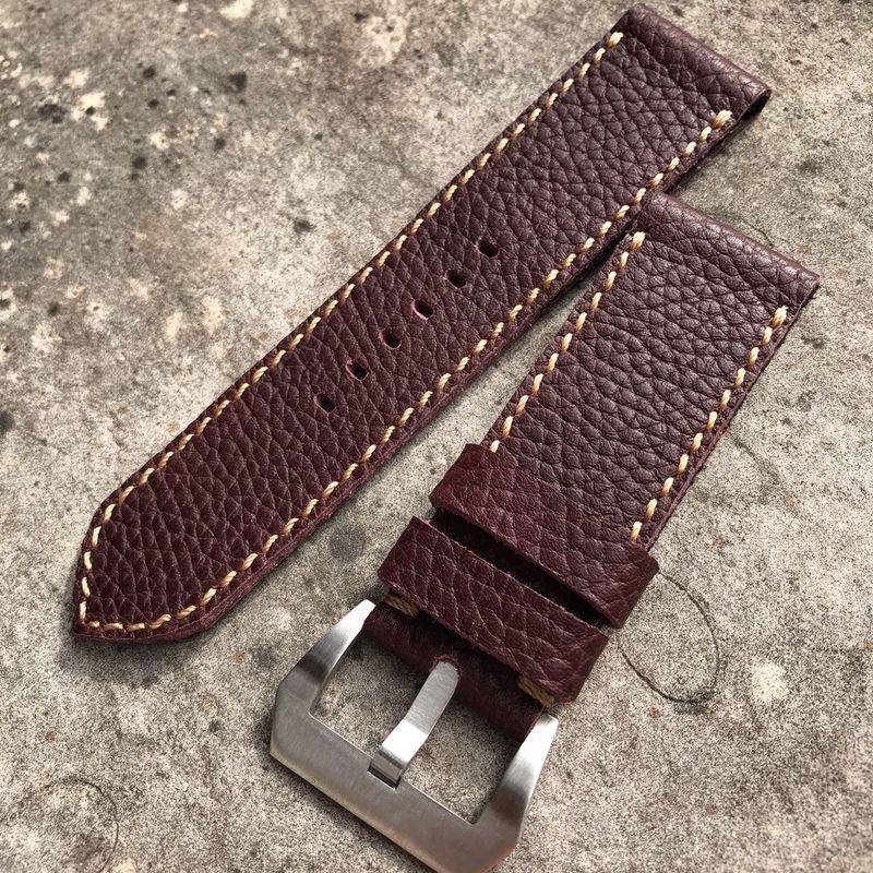 Pebbled Reddish Brown Leather Strap