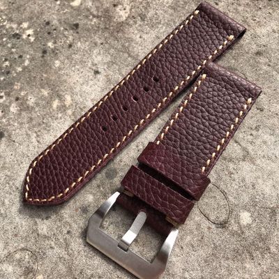 Pebbled Reddish Brown Leather Strap