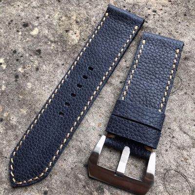 Pebbled Blue-Gray Leather Strap