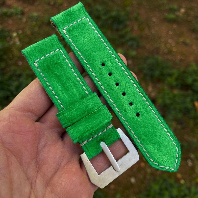Apple Green Suede Leather Strap