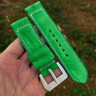 Apple Green Suede Leather Strap