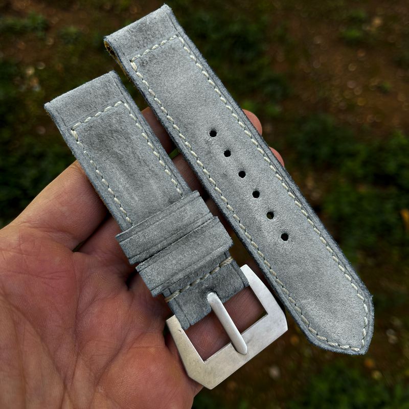 Light Gray Suede Leather Strap