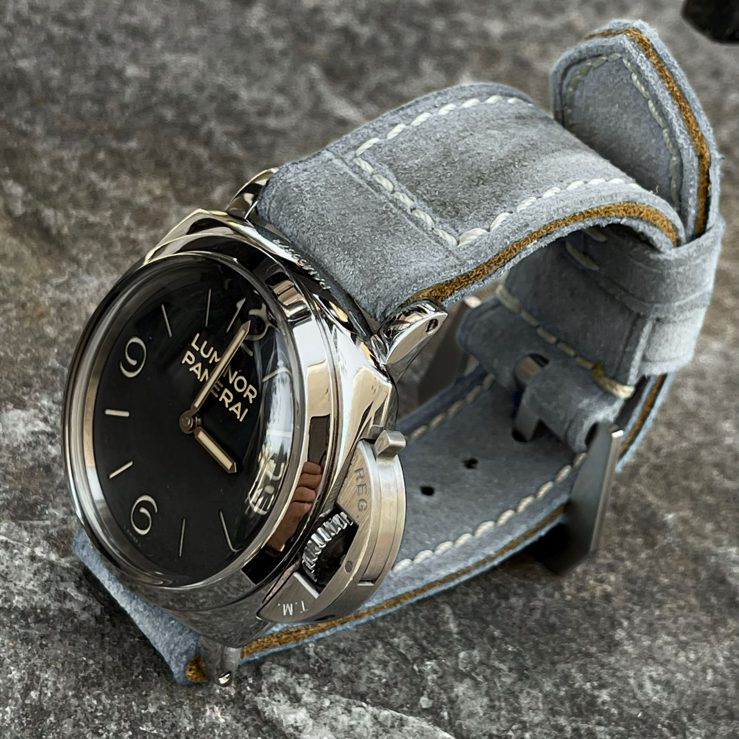 Light Gray Suede Leather Strap