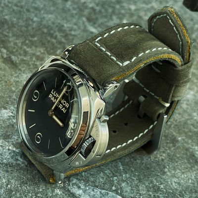 Olive Green Suede Leather Strap