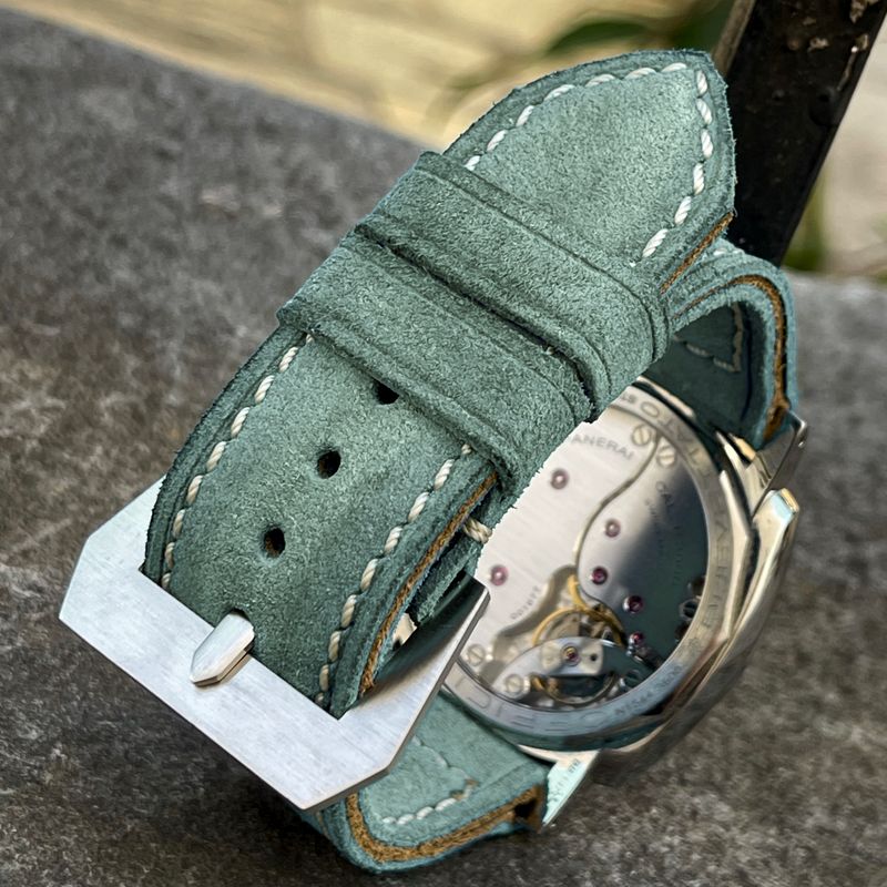 Pale Green Suede Leather Strap