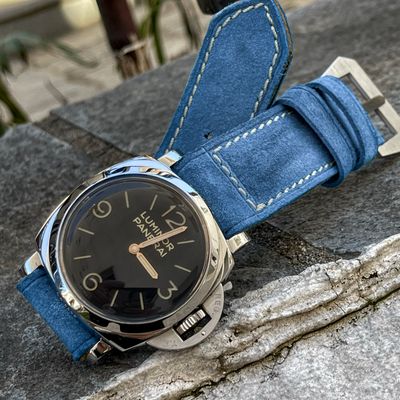 Pale Blue Suede Leather Strap