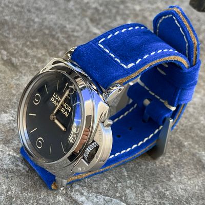 Royal Blue Suede Leather Strap