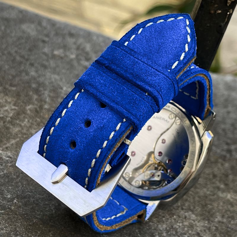 Royal Blue Suede Leather Strap