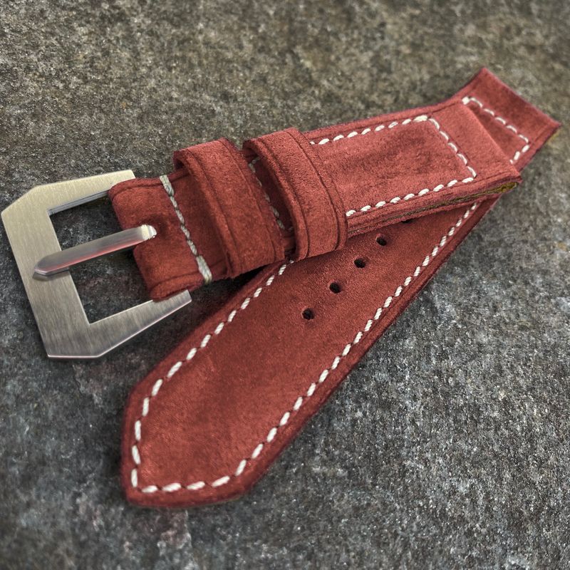 Terracotta Suede Leather Strap