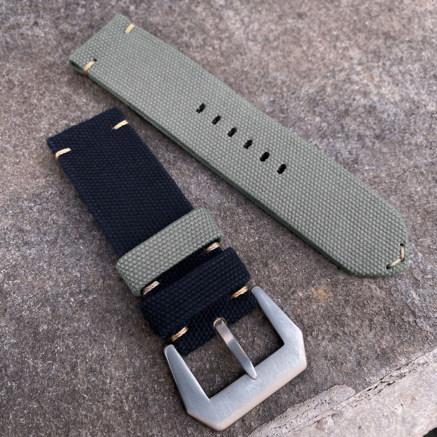 Black / Grey Bicolore Canvas Strap