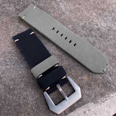 Black / Grey Bicolore Canvas Strap