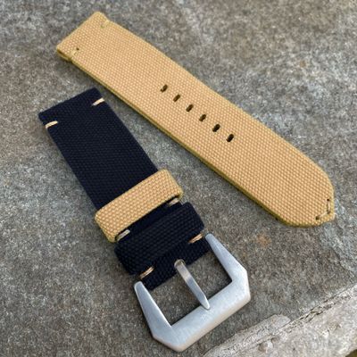 Black / Sand Bicolore Canvas Strap