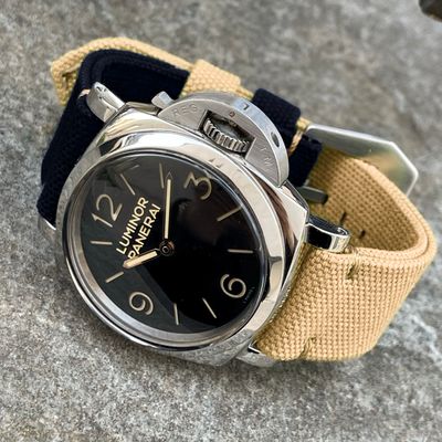 Black / Sand Bicolore Canvas Strap