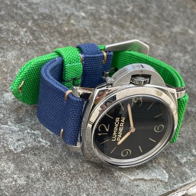 Blue / Apple Green Bicolore Canvas Strap