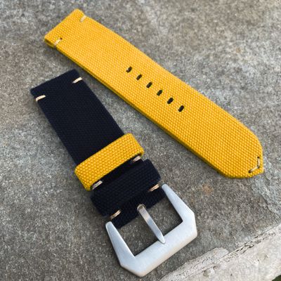 Black / Yellow Bicolore Canvas Strap