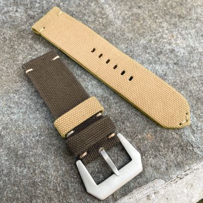 Brown / Sand Bicolore Canvas Strap