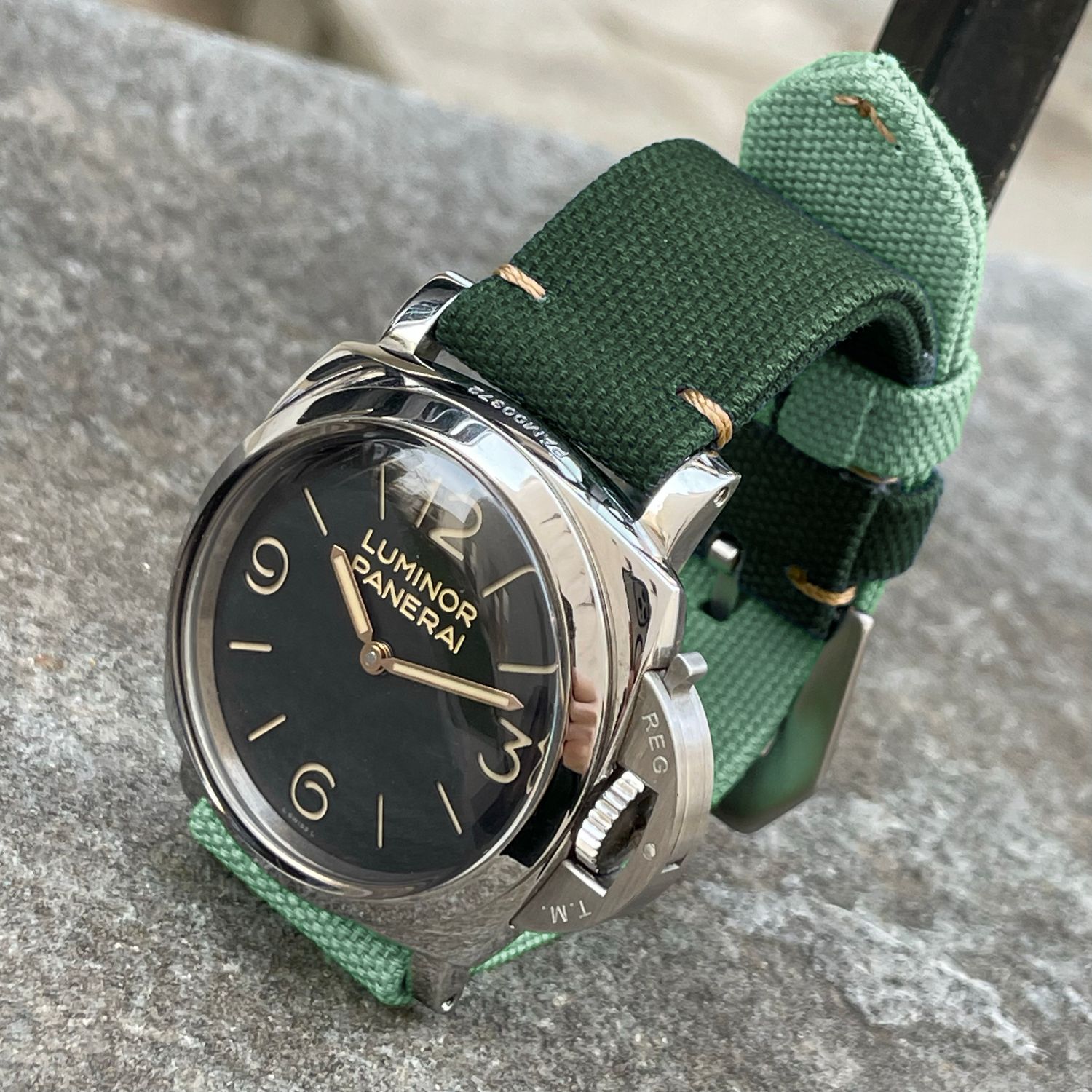 Green / Light Green Bicolore Canvas Strap