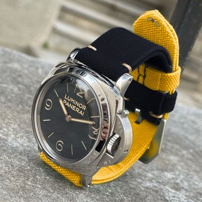 Black / Yellow Bicolore Canvas Strap