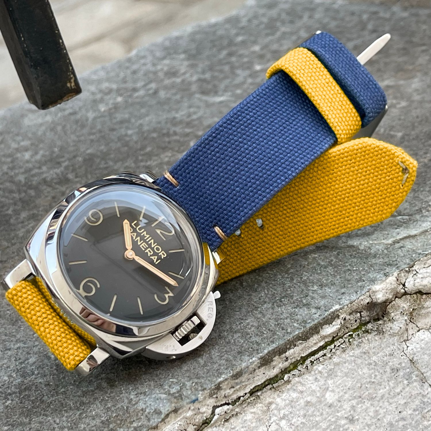 Blue / Yellow Bicolore Canvas Strap