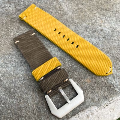 Brown / Yellow Bicolore Canvas Strap