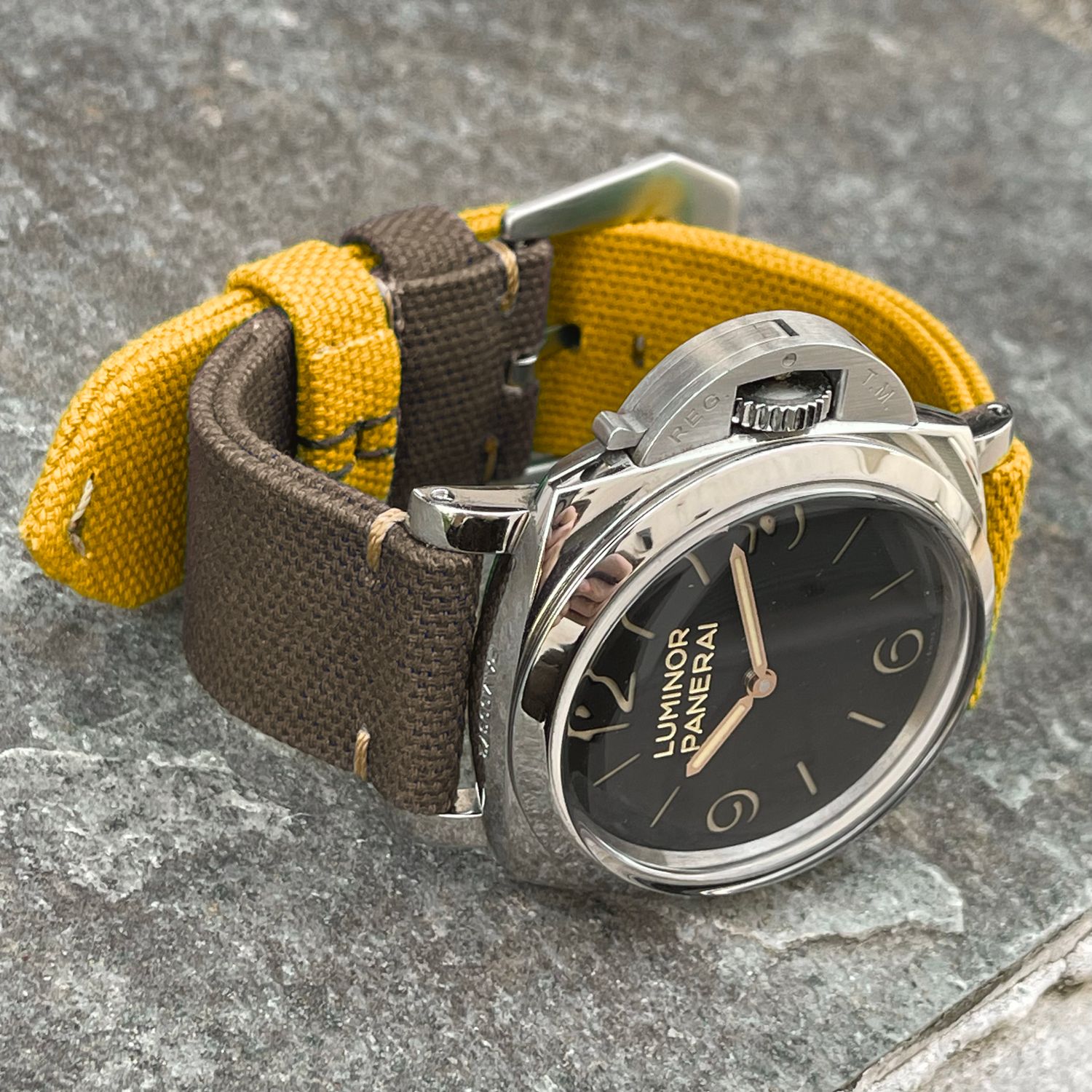 Brown / Yellow Bicolore Canvas Strap