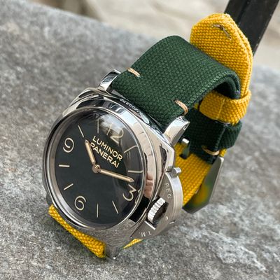 Green / Yellow Bicolore Canvas Strap