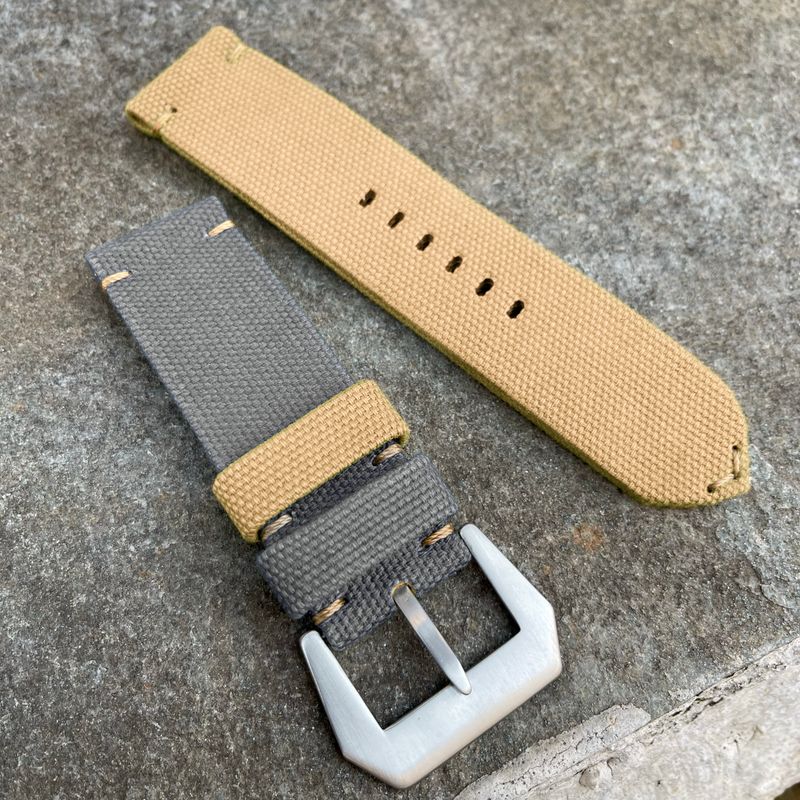 Grey / Sand Bicolore Canvas Strap