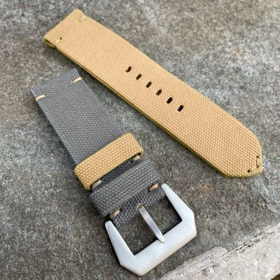 Grey / Sand Bicolore Canvas Strap