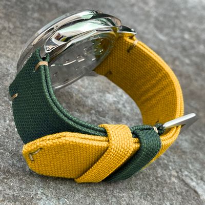 Green / Yellow Bicolore Canvas Strap