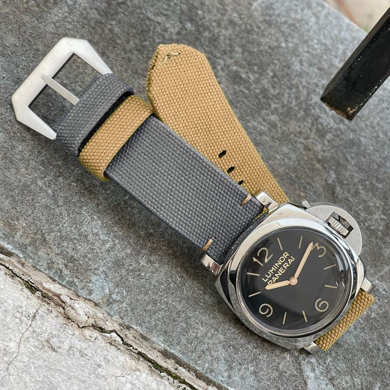 Grey / Sand Bicolore Canvas Strap