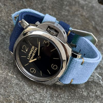 Blue / Light Blue Bicolore Canvas Strap