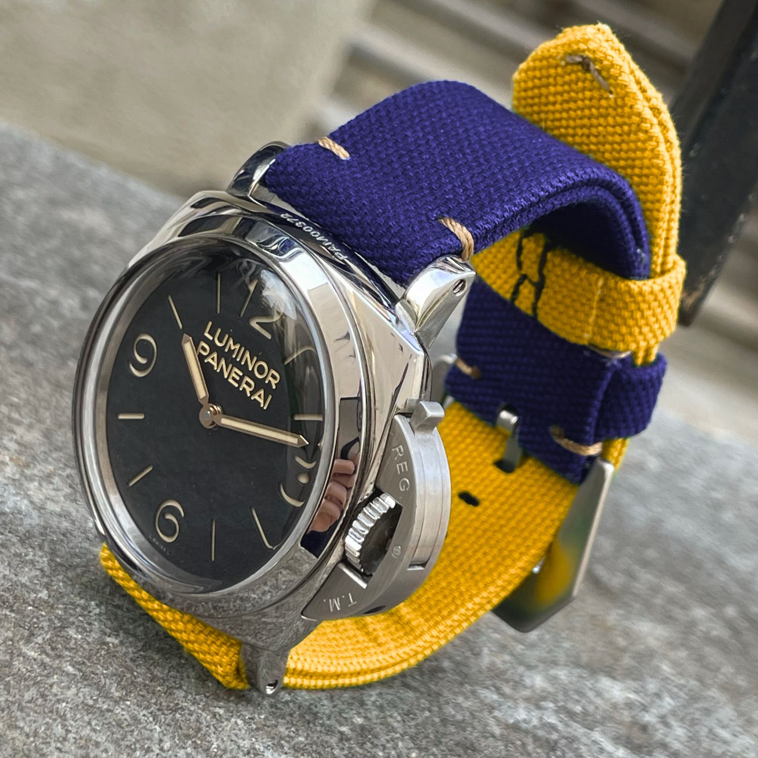 Purple / Yellow Bicolore Canvas Strap