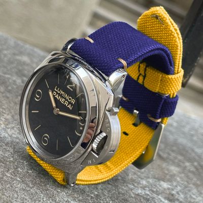 Purple / Yellow Bicolore Canvas Strap